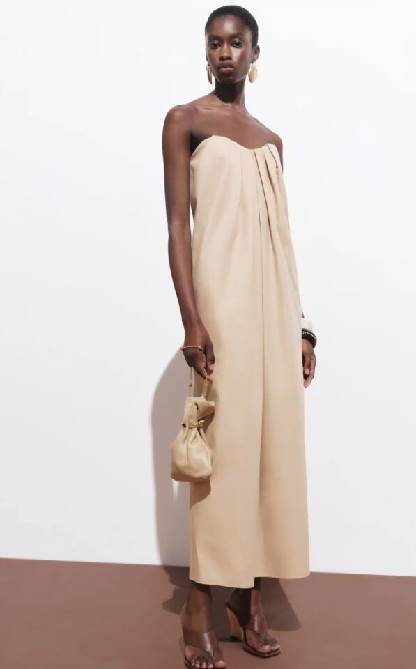 Çift Kullanımlı %100 Pamuk  Elbise – Askılı & Straplez