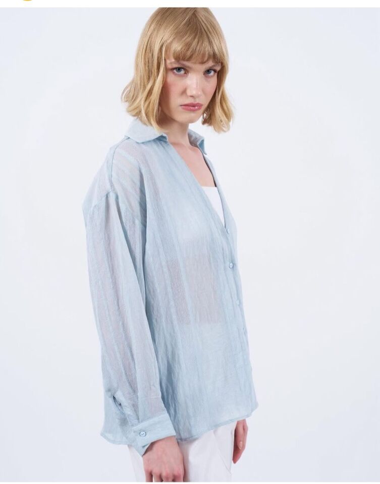 Mint Yeşili Uzun Kollu Gömlek