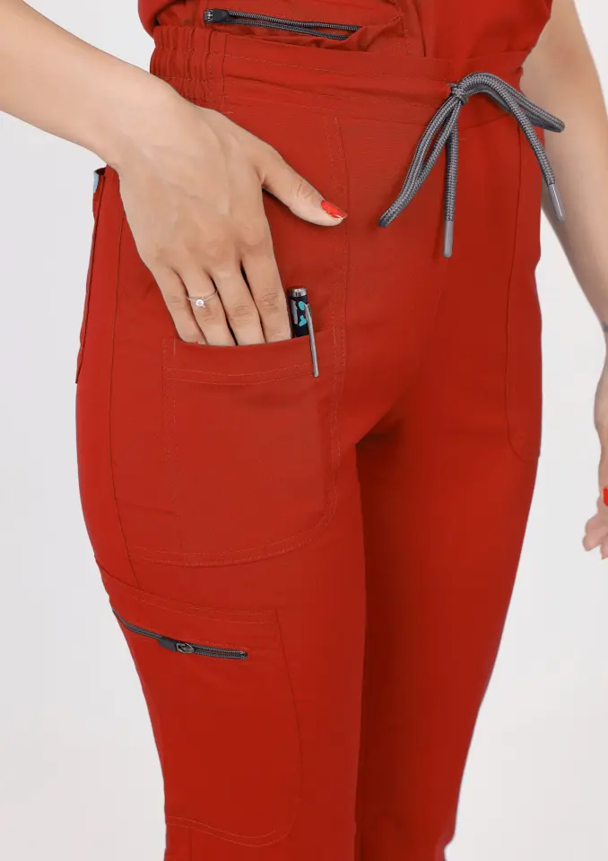 Safir Pantolon XS-36 - Kırmızı