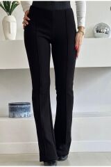 Beli Lastikli Çelik Pantolon Siyah