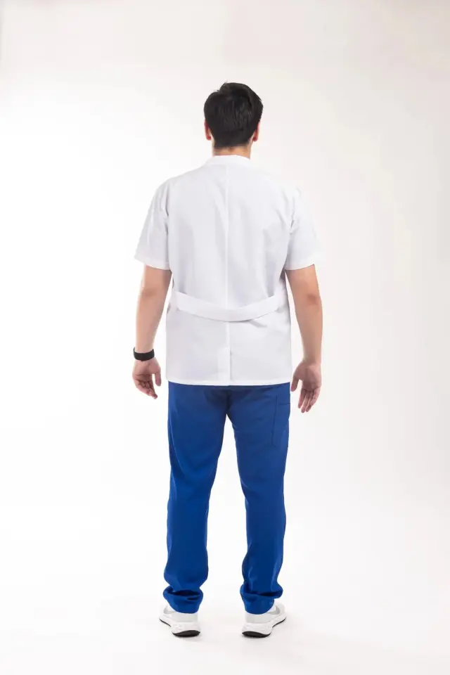 Ceket Boy, Klasik Yaka, Kısa Kol Beyaz Önlük