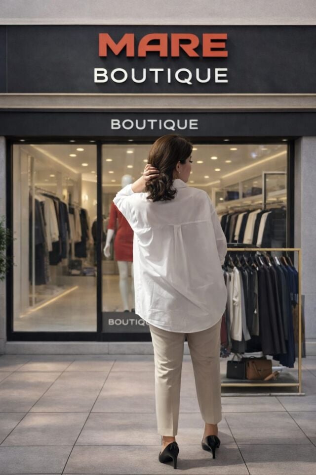 Kolları geniş ve manşetli Oversize Gömlek Beyaz