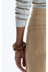 %100 Pamuk Yüksek Bel Pantolon Taba