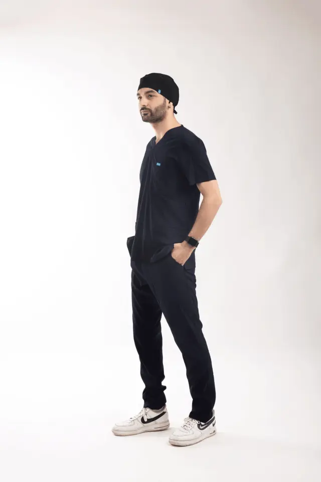 Likralı Cerrahi Bone Siyah