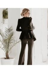 3'lü Şık Takım (Ceket Pantolon Crop)