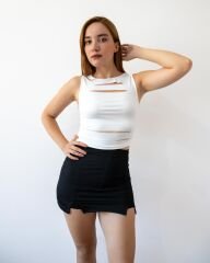 Kalın Askılı Pencere Detaylı Badi S - Beyaz