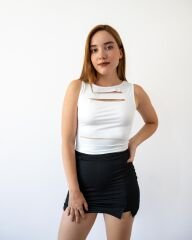 Kalın Askılı Pencere Detaylı Badi L - Beyaz