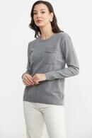 Düğme Detaylı Cepli Triko Kazak