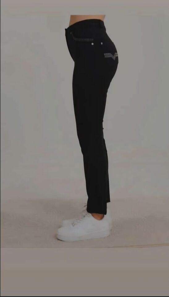 Yüksek Bel Esnek Kumaş Slim Fit  Pantolon 54 - Lacivert