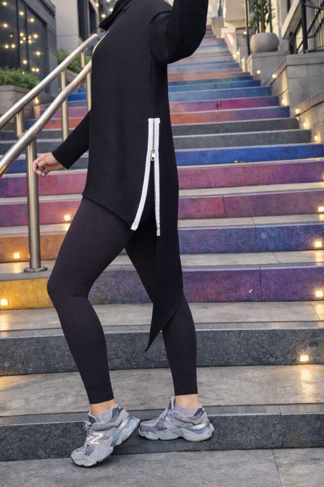 Premium Tok Dokulu Toparlayıcı Siyah Tayt