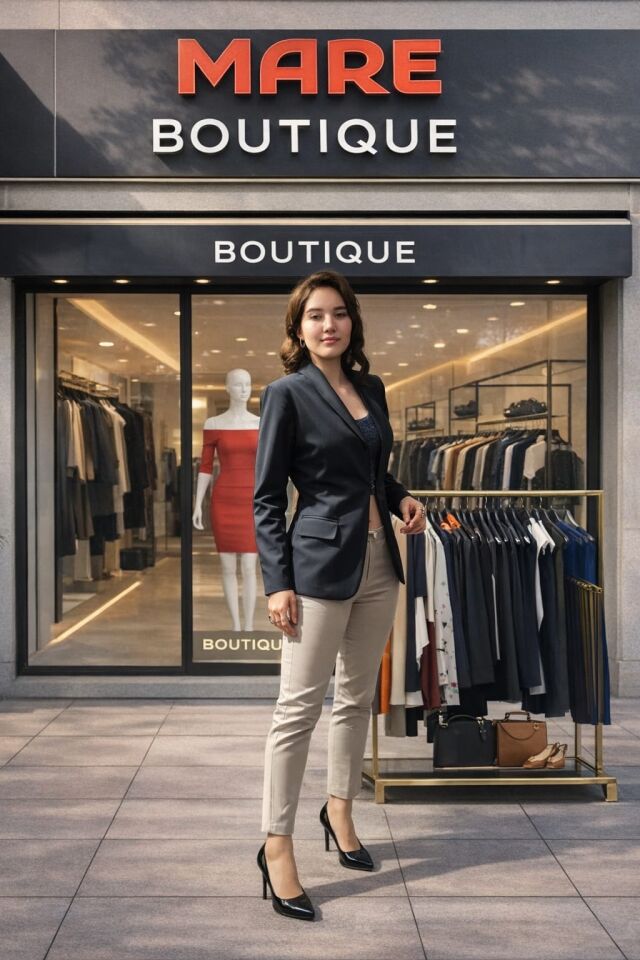 Siyah Krep Kumaş Şık Blazer Ceket