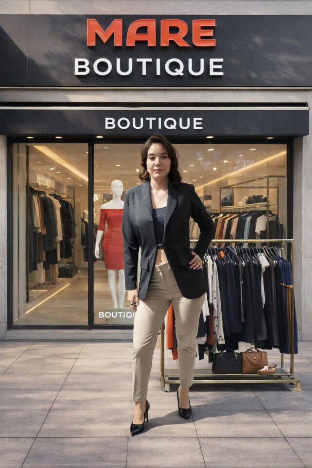 Siyah Krep Kumaş Şık Blazer Ceket