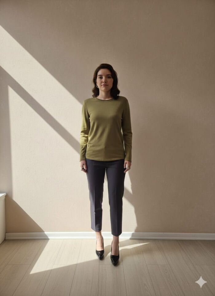 Yüksek Bel Füme Klasik Kesim Slim Fit Pantolon