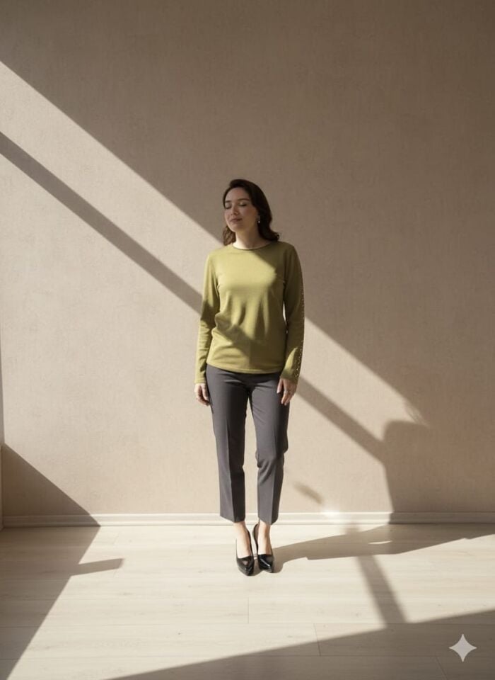 Yüksek Bel Füme Klasik Kesim Slim Fit Pantolon