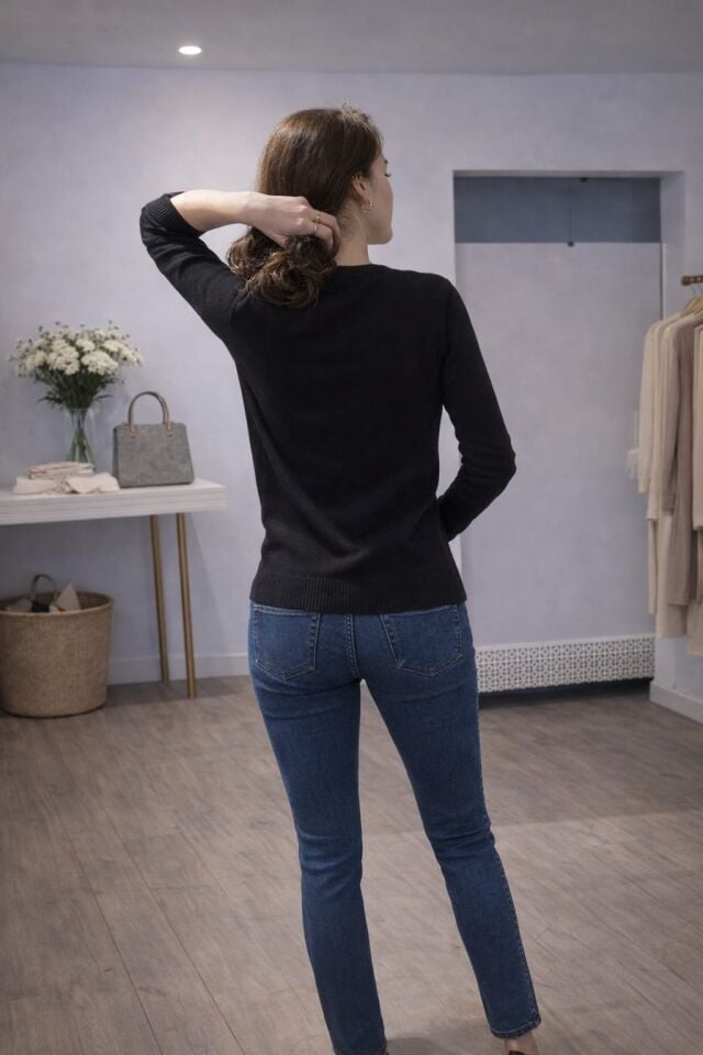 Taş Detaylı Yüksek Bel Skinny Jean Pantolon
