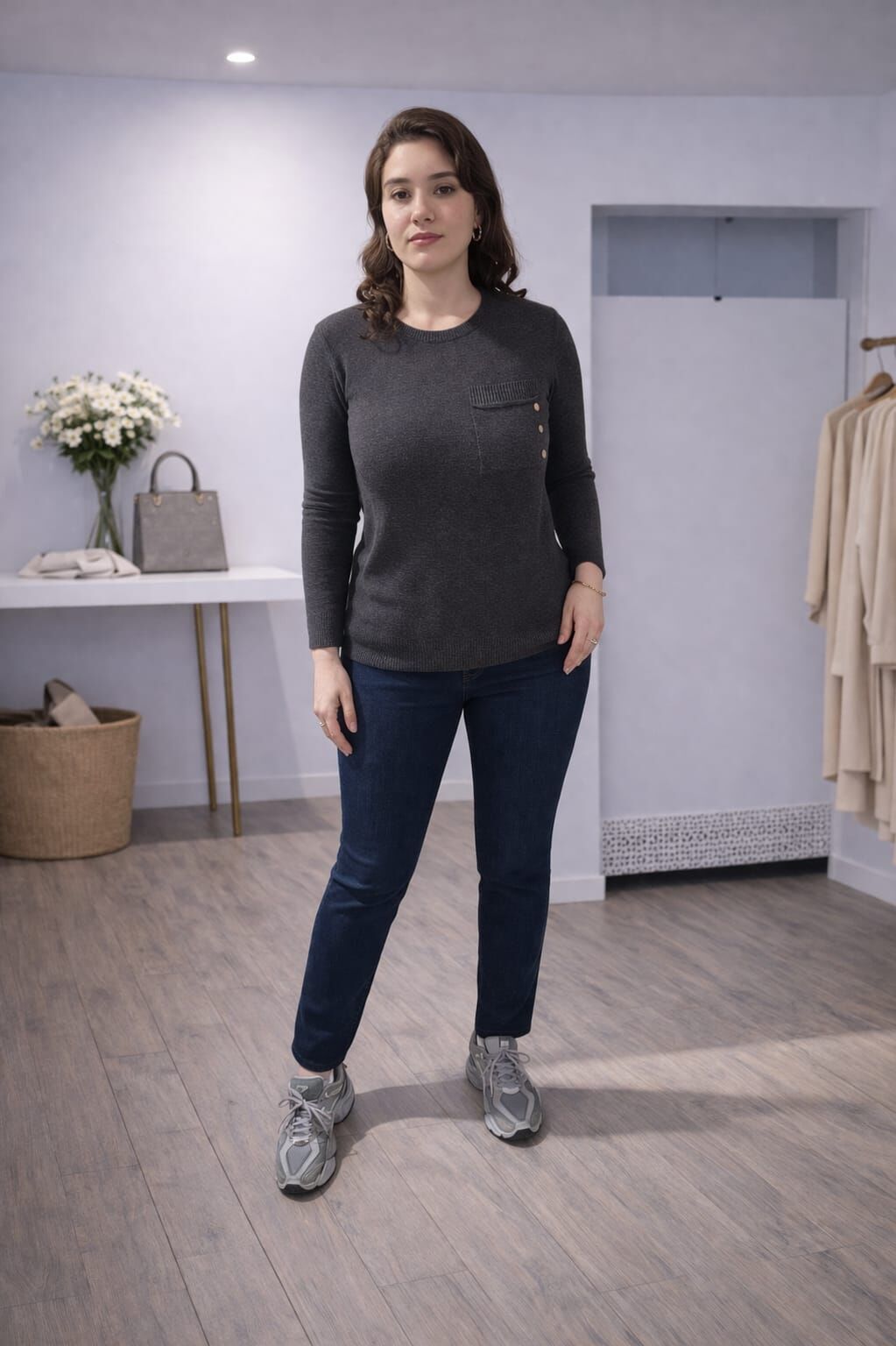 Yan Şerit Detaylı Koyu Mavi Likralı Skinny Jean Pantolon