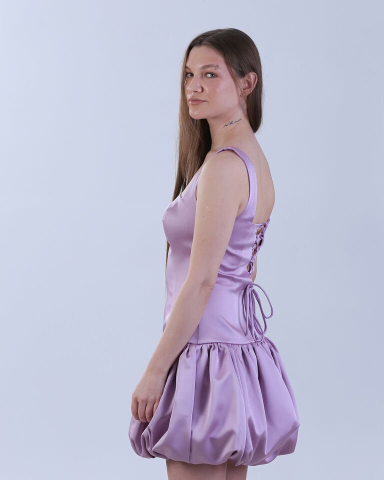 Büyüleyici Lavanta Rüyası Mini Elbise