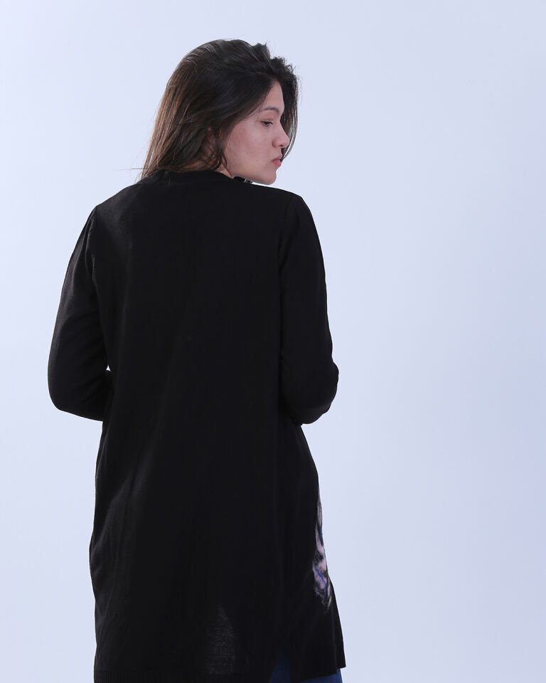 Özel Tasarım Keçe İşlemeli Uzun Hırka