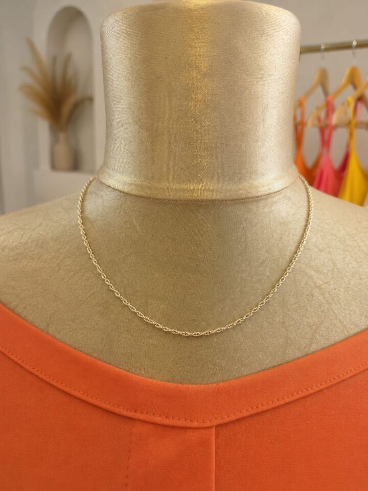 14K Gold İnce Burgu Zincir Kolye