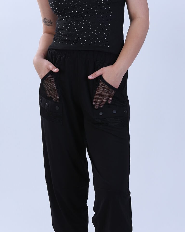 File Cep Detaylı Rahat Kesim Capri Pantolon