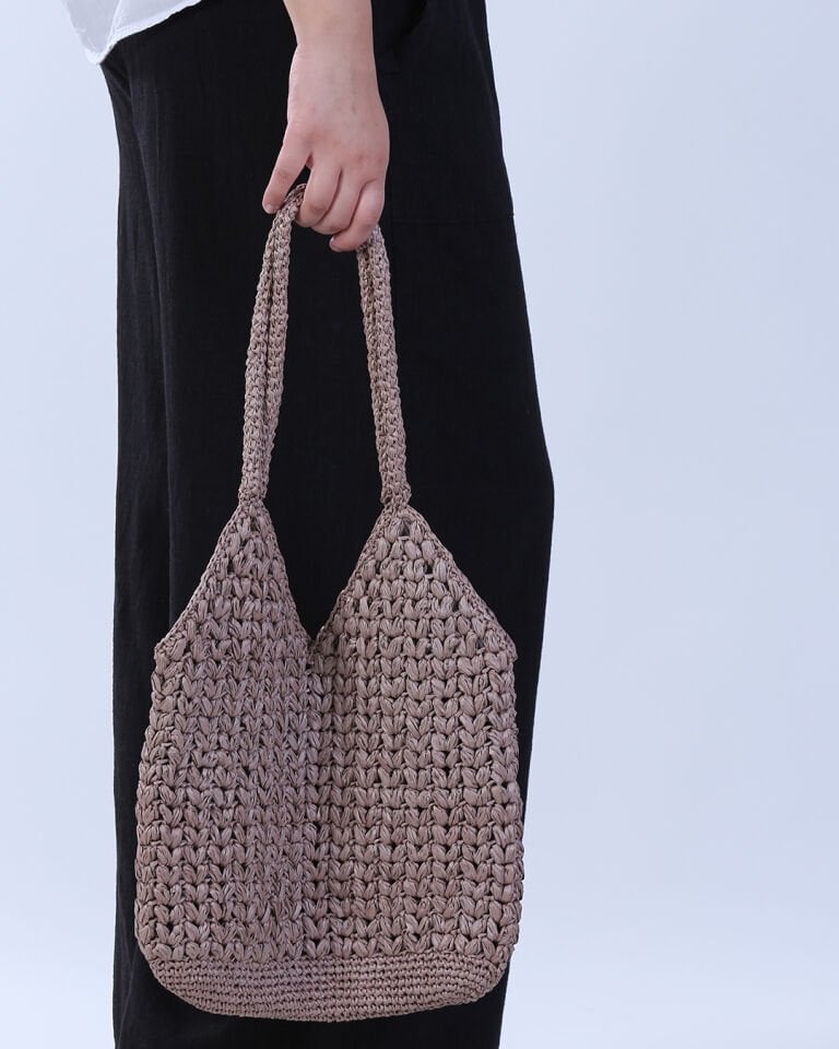 El Örgüsü Raffia Tote Çanta