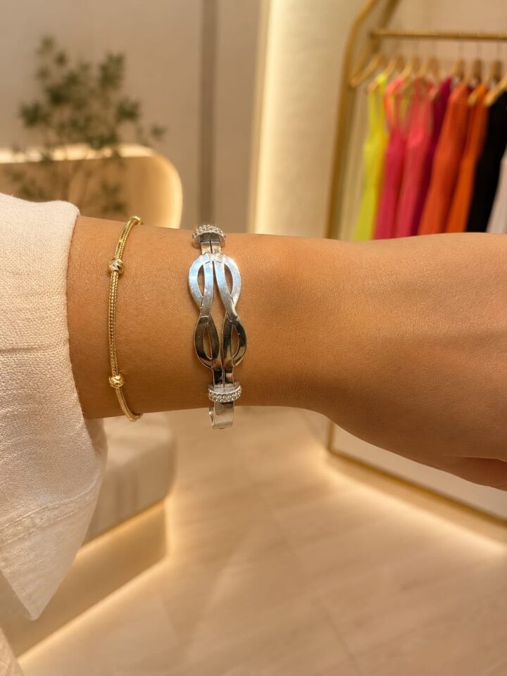 Zirkon Taş Detaylı Silver Sonsuzluk Bileklik